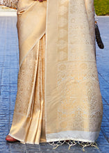 Load image into Gallery viewer, Latest Golden Color Kanjivaram Silk Jacquard Weaving Work Wedding Wear Designer Saree
