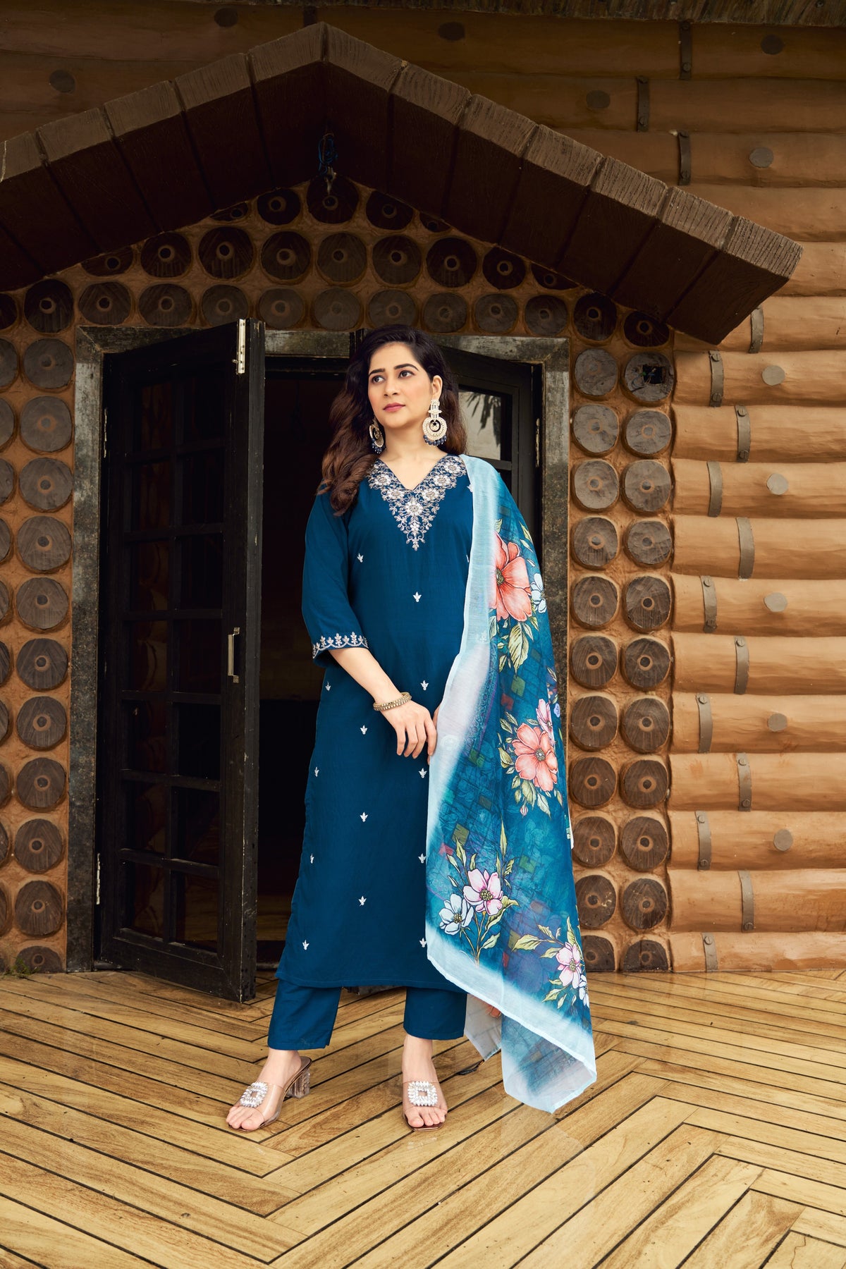 Glamorous Wedding Wear Rayon Silk Embroidery n Sequence Work Designer Straight Kurta With Trouser Dupatta Set