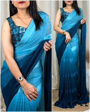 Load image into Gallery viewer, New Partywear Pedding Color Print n Tussles Work Fancy Designer Saree

