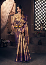 Load image into Gallery viewer, Wedding Wear Purple Color Kanjiviram Silk Pure Zari Weaving with Beautiful Meena Weaving Saree

