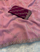 Load image into Gallery viewer, Marvellous Wedding Wear Pure Crunchy Silk Embroidery Work Fancy Desginer Saree With Blouse
