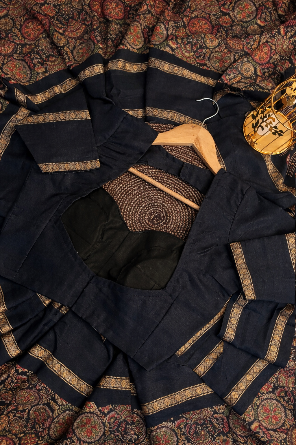Divine Party Wear Pure Soft Tussar Kashmiri Silk Printed n Zari Work Border Rich Pallu Designer Saree With Unstitched Blouse