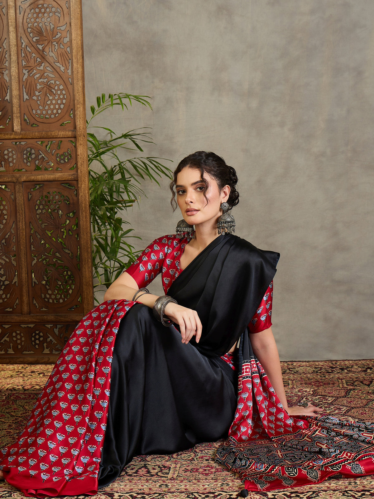 Regal Wedding Wear Satin Silk Print Design Rich Pallu Fancy Saree With Unstitched Blouse Piece