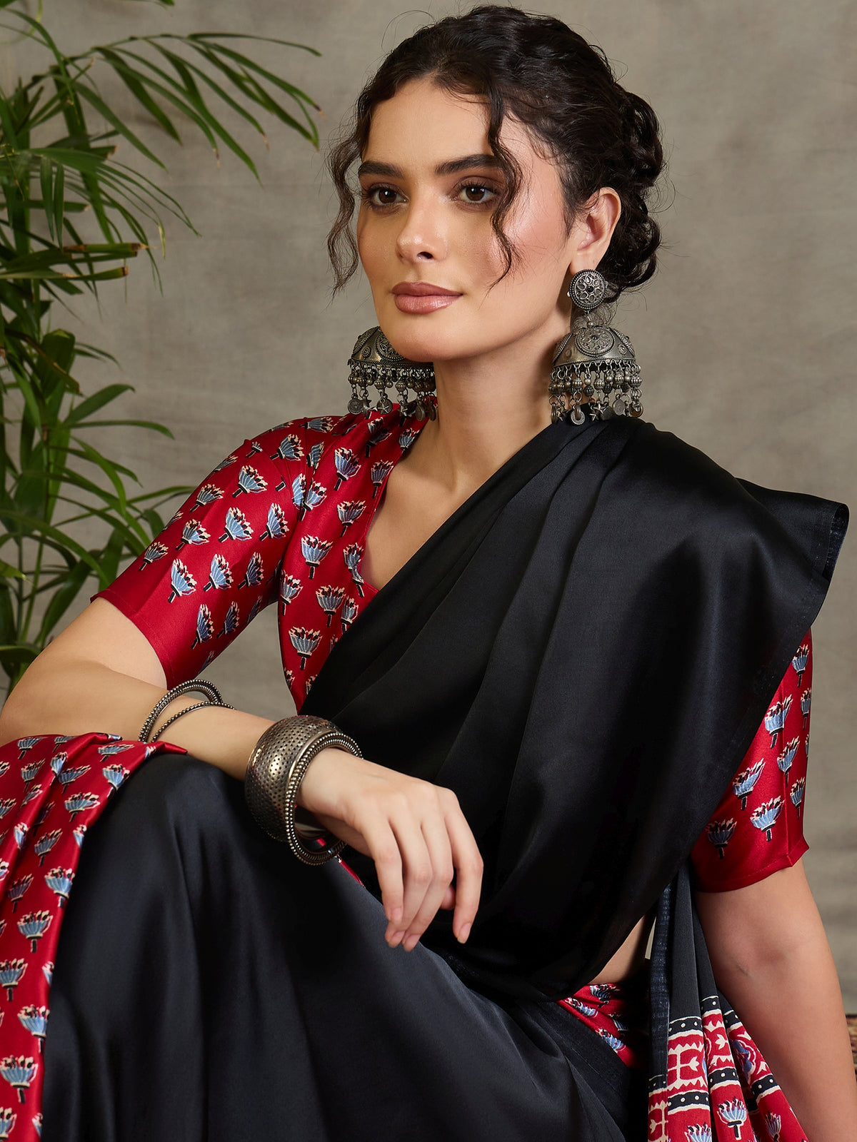 Regal Wedding Wear Satin Silk Print Design Rich Pallu Fancy Saree With Unstitched Blouse Piece