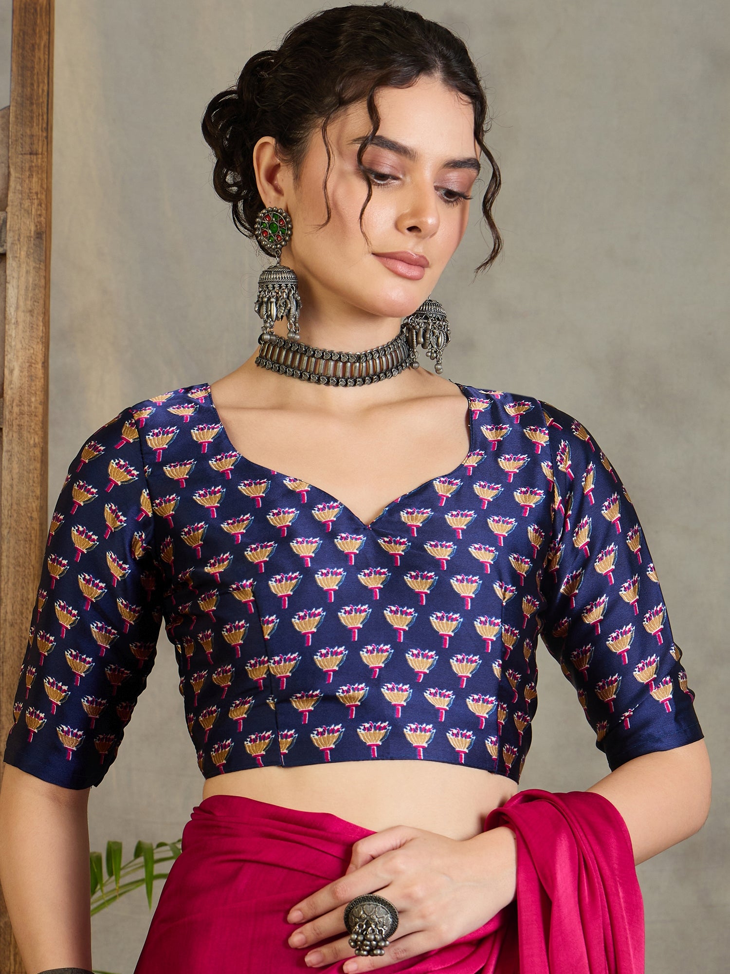 Regal Wedding Wear Satin Silk Print Design Rich Pallu Fancy Saree With Unstitched Blouse Piece