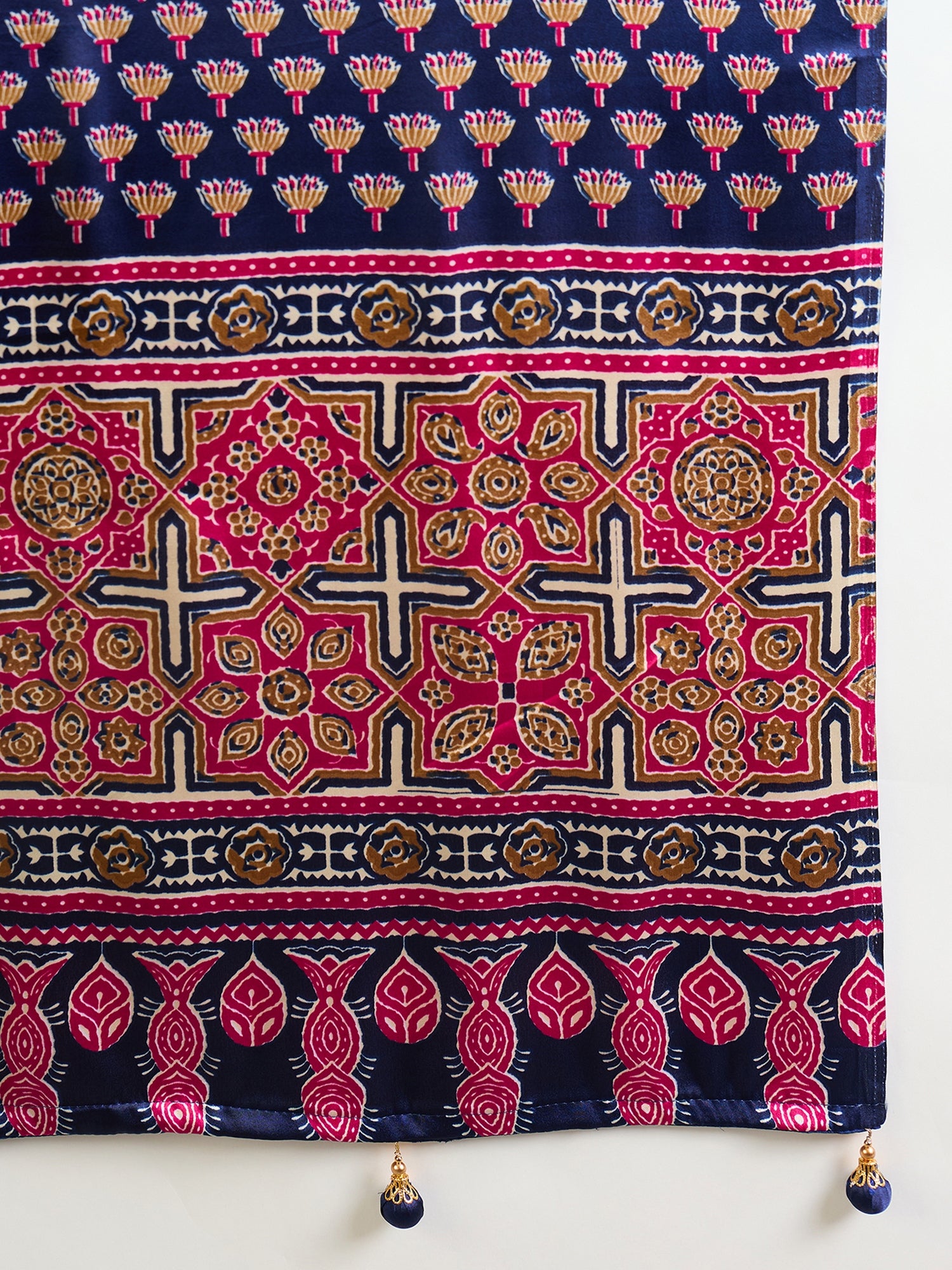 Regal Wedding Wear Satin Silk Print Design Rich Pallu Fancy Saree With Unstitched Blouse Piece