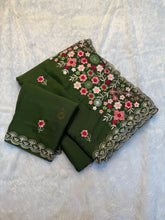 Load image into Gallery viewer, Marvellous Wedding Wear Soft Georgette Embroidery Work Fancy Desginer Saree With Blouse Piece
