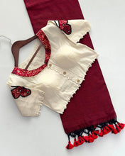 Load image into Gallery viewer, Latest Cotton Fabric Tussels Work Fancy Designer Function Wear Saree With Stitched Blouse
