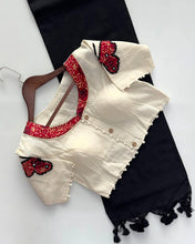 Load image into Gallery viewer, Latest Cotton Fabric Tussels Work Fancy Designer Function Wear Saree With Stitched Blouse
