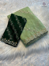 Load image into Gallery viewer, Marvellous Wedding Wear Pure Crunchy Silk Embroidery Work Fancy Desginer Saree With Blouse
