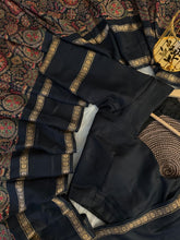 Load image into Gallery viewer, Divine Party Wear Pure Soft Tussar Kashmiri Silk Printed n Zari Work Border Rich Pallu Designer Saree With Unstitched Blouse
