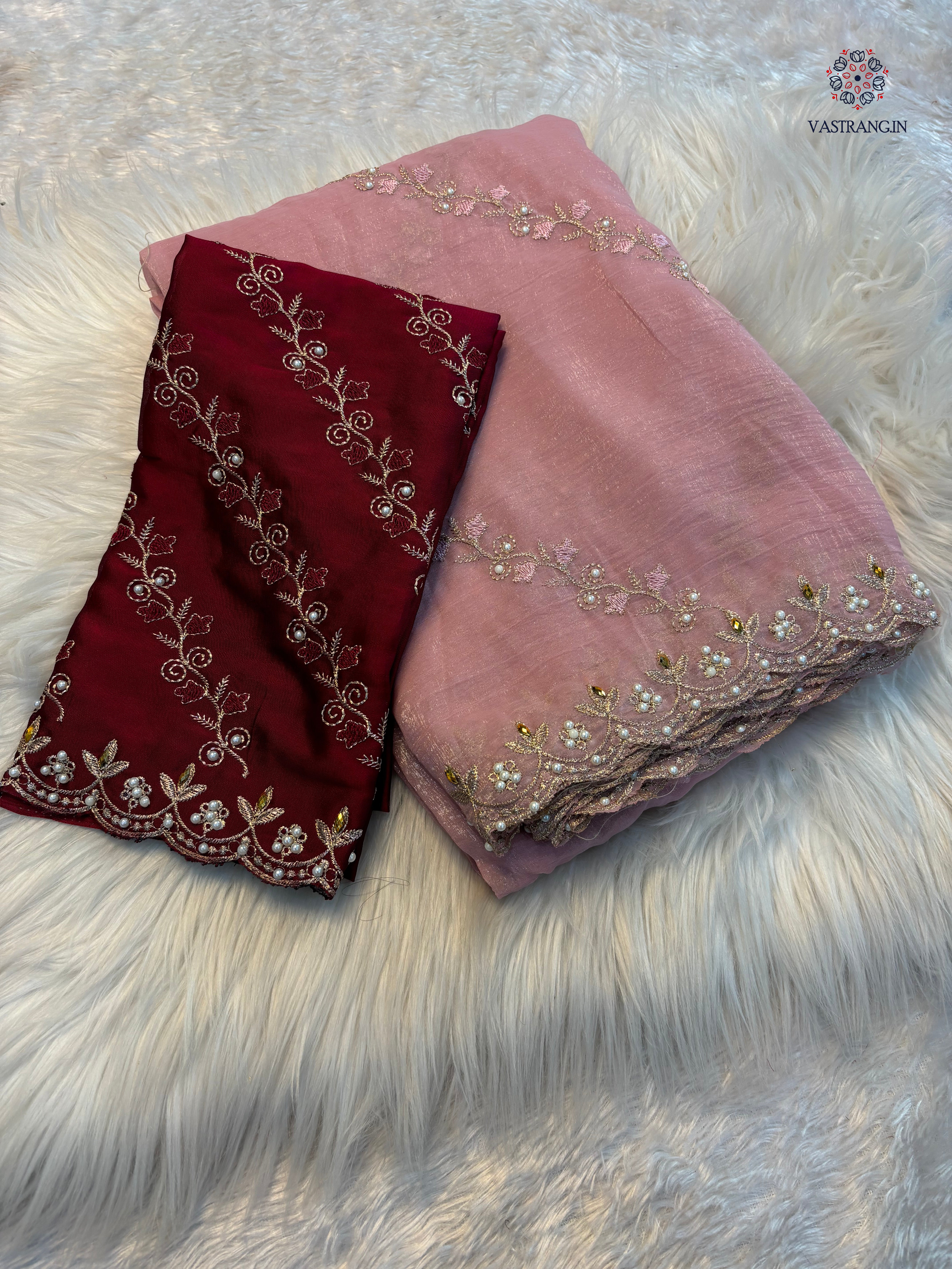Marvellous Wedding Wear Pure Crunchy Silk Embroidery Work Fancy Desginer Saree With Blouse