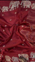 Load image into Gallery viewer, New Wedding Wear Maroon Color Pure Soft Viscose Zari Work Fancy Designer Saree With Blouse
