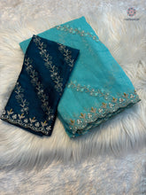 Load image into Gallery viewer, Marvellous Wedding Wear Pure Crunchy Silk Embroidery Work Fancy Desginer Saree With Blouse
