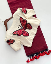 Load image into Gallery viewer, Latest Cotton Fabric Tussels Work Fancy Designer Function Wear Saree With Stitched Blouse

