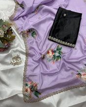 Load image into Gallery viewer, New Wedding Wear Pure Chinnon Silk Print Embroidery n Diamond Work Fancy Designer Saree
