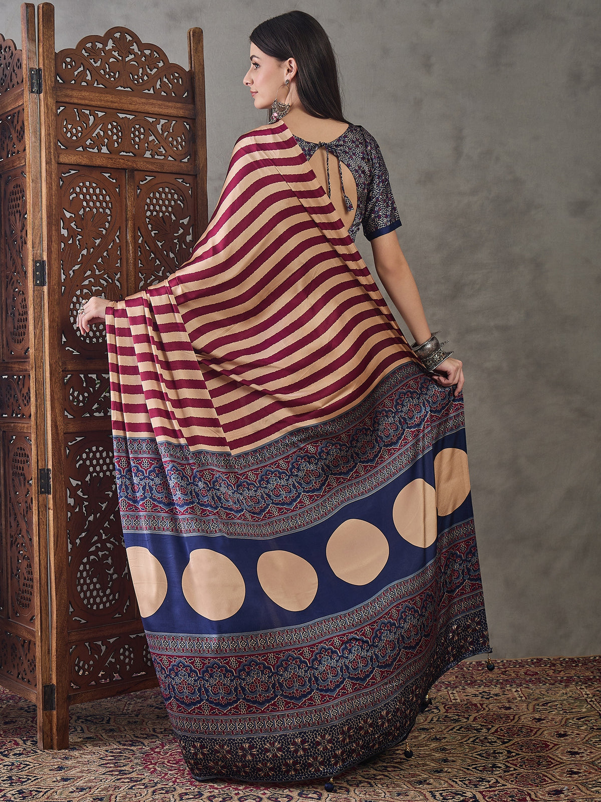 Gratifying Festive Wear Silk Print Design Rich Pallu Fancy Saree With Unstitched Blouse Piece