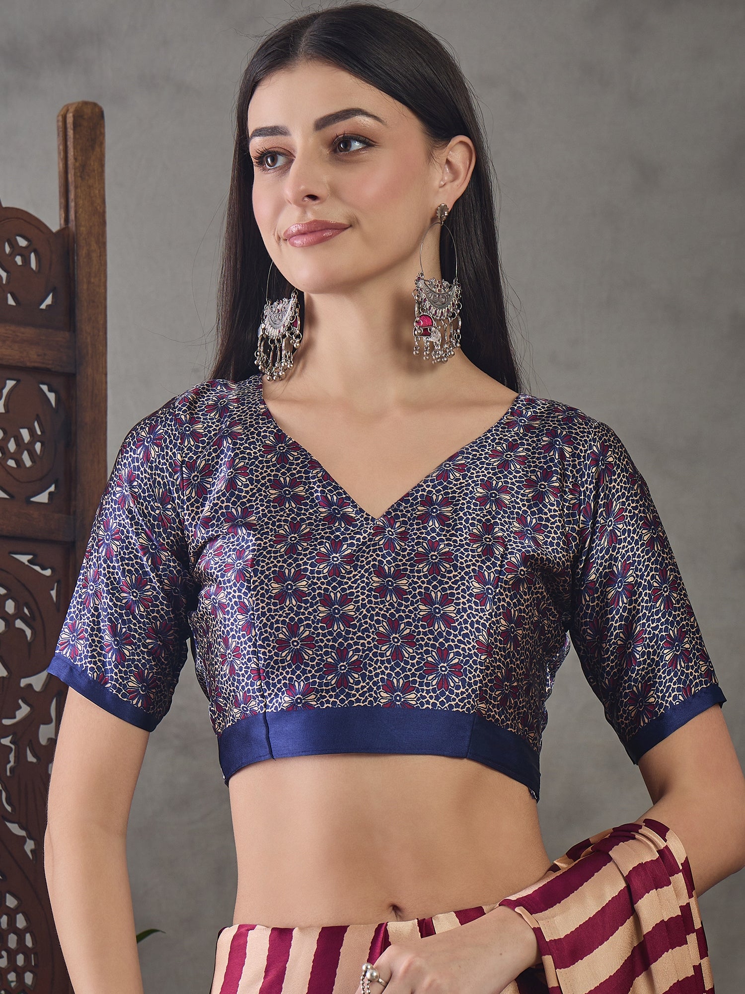 Gratifying Festive Wear Silk Print Design Rich Pallu Fancy Saree With Unstitched Blouse Piece