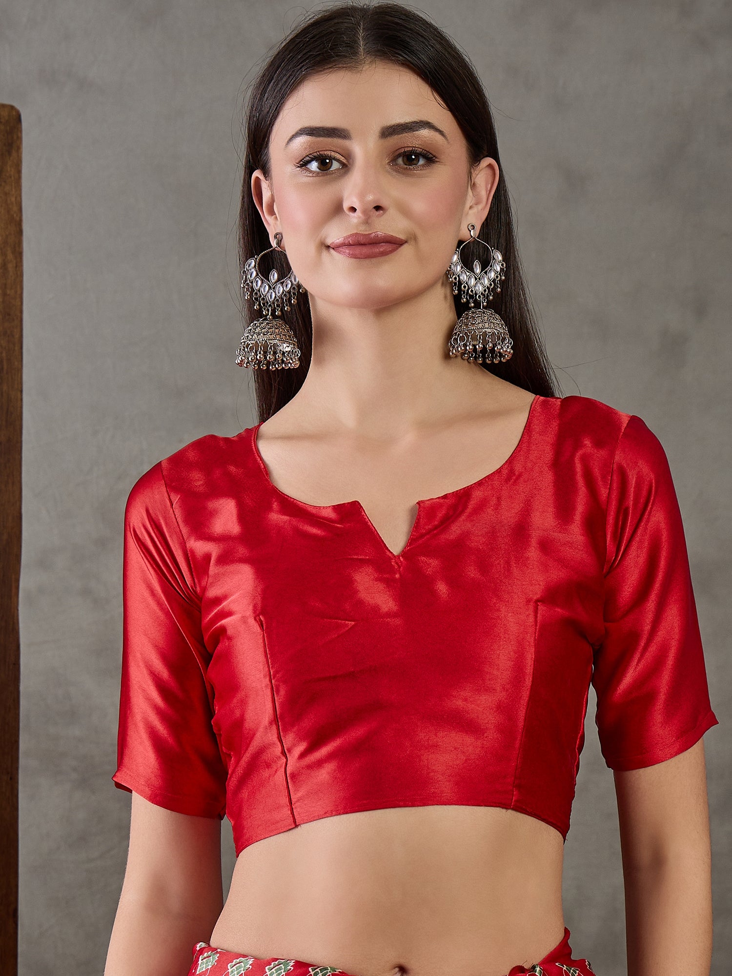 Captivating Party Wear Satin Silk Ajrak Print Rich Pallu Fancy Saree With Unstitched Blouse Piece
