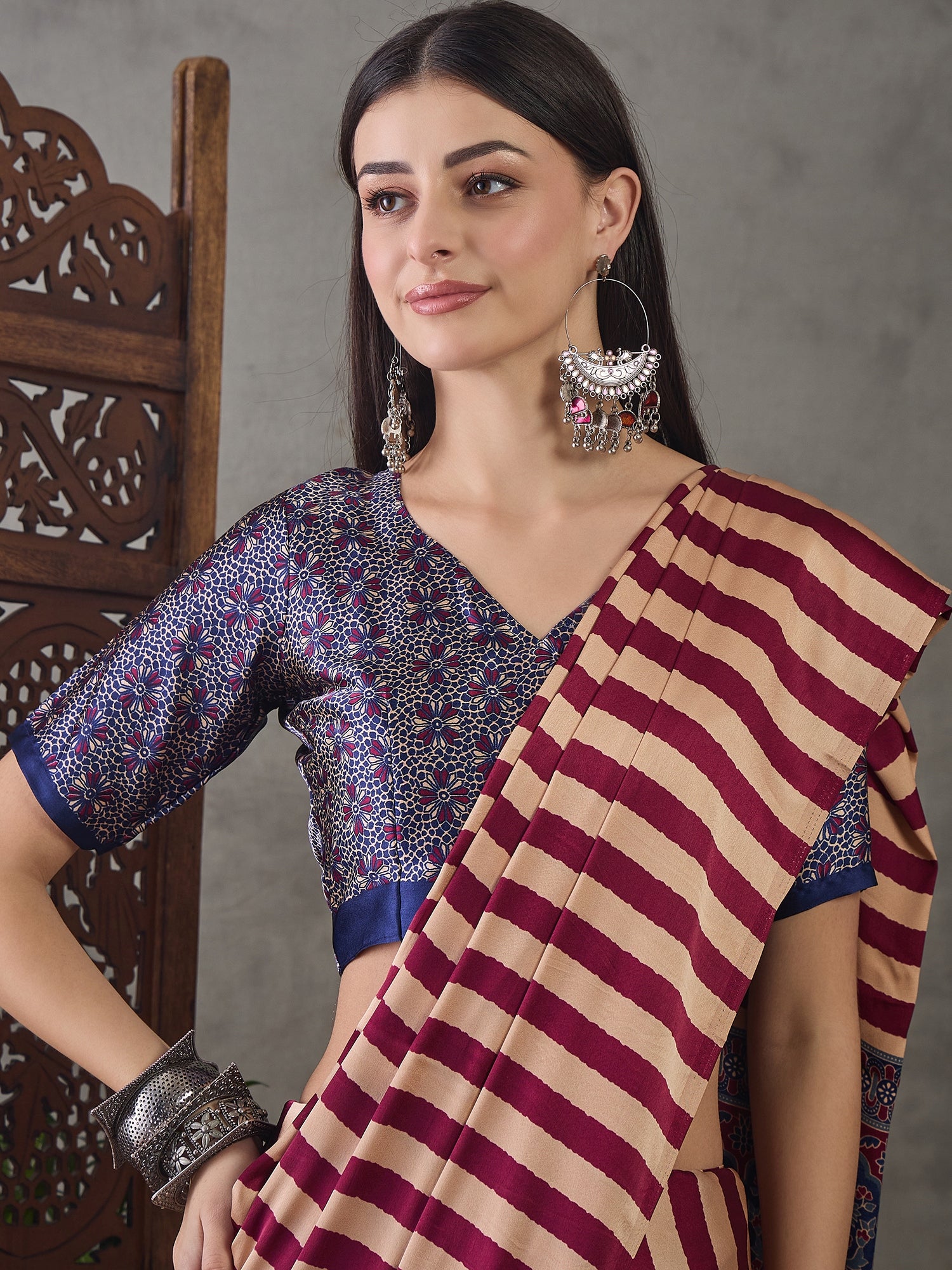 Gratifying Festive Wear Silk Print Design Rich Pallu Fancy Saree With Unstitched Blouse Piece