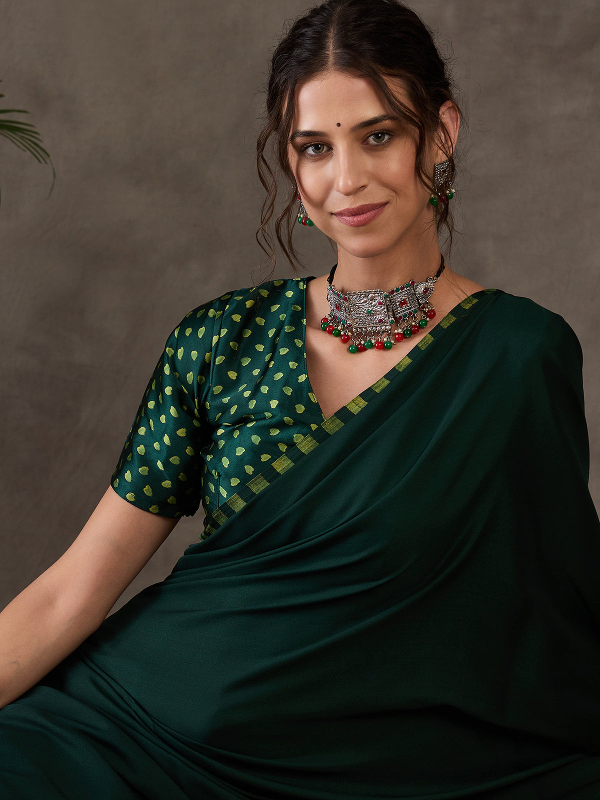 Whimsical Party Wear Silk Print Design Fancy Saree With Unstitched Blouse Piece