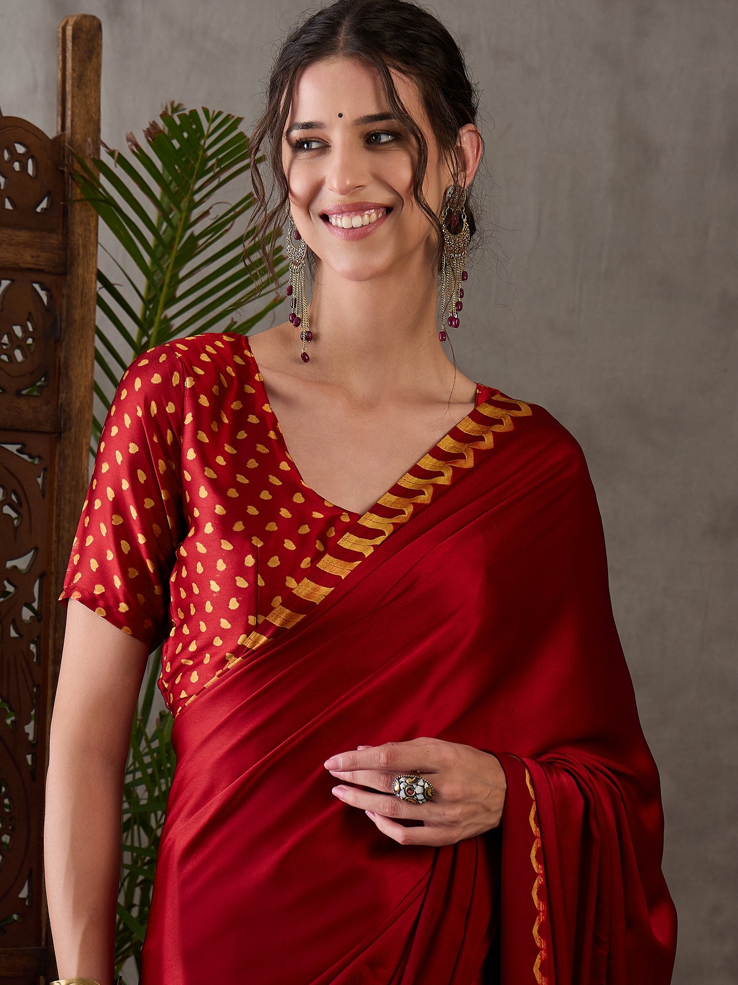 Whimsical Party Wear Silk Print Design Fancy Saree With Unstitched Blouse Piece