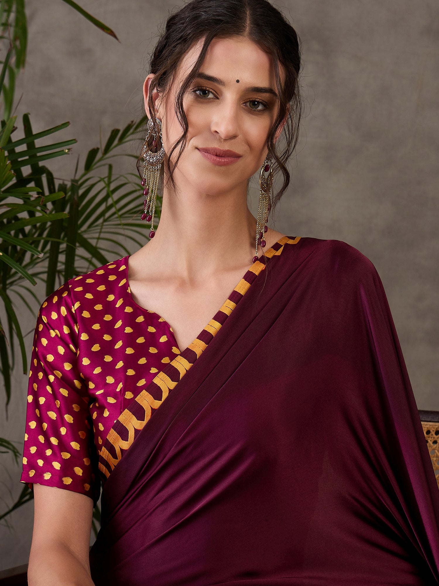 Whimsical Party Wear Silk Print Design Fancy Saree With Unstitched Blouse Piece