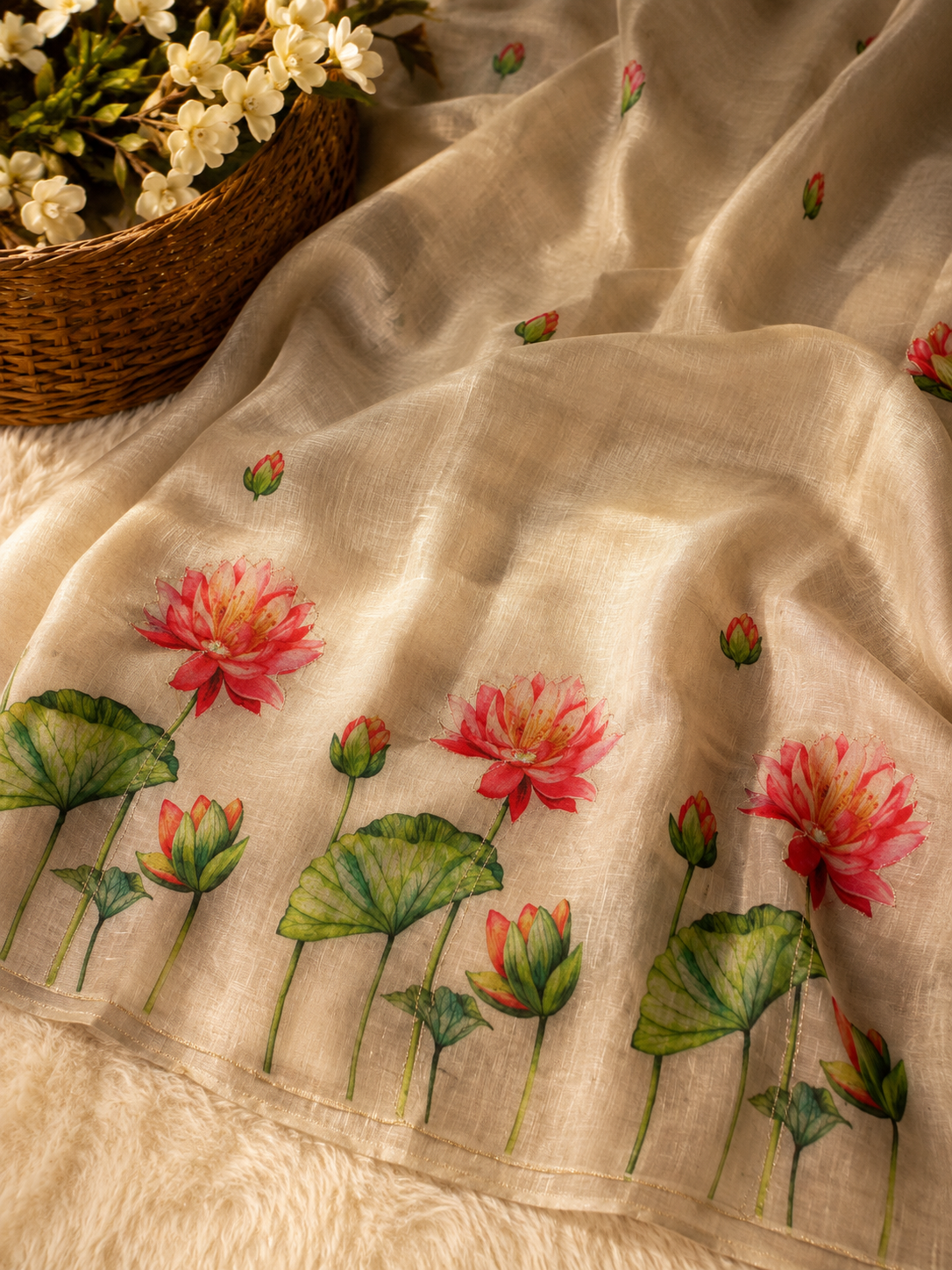 Gratifying Festive Wear Soft Silk Kalamkari Print Embroidery Work Designer Saree With Blouse Piece
