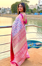 Load image into Gallery viewer, New Wedding Wear Pink Color Kanjiviram Silk Pure Zari Weaving with Beautiful Meena Weaving Saree With Blouse
