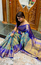 Load image into Gallery viewer, New Wedding Wear Multi Color Kanjiviram Silk Pure Zari Weaving with Beautiful Meena Weaving Saree With Blouse
