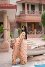 Load image into Gallery viewer, New Tussar Cotton Embroidery With Cut Work Festive Wear Fancy Designer Saree With Blouse
