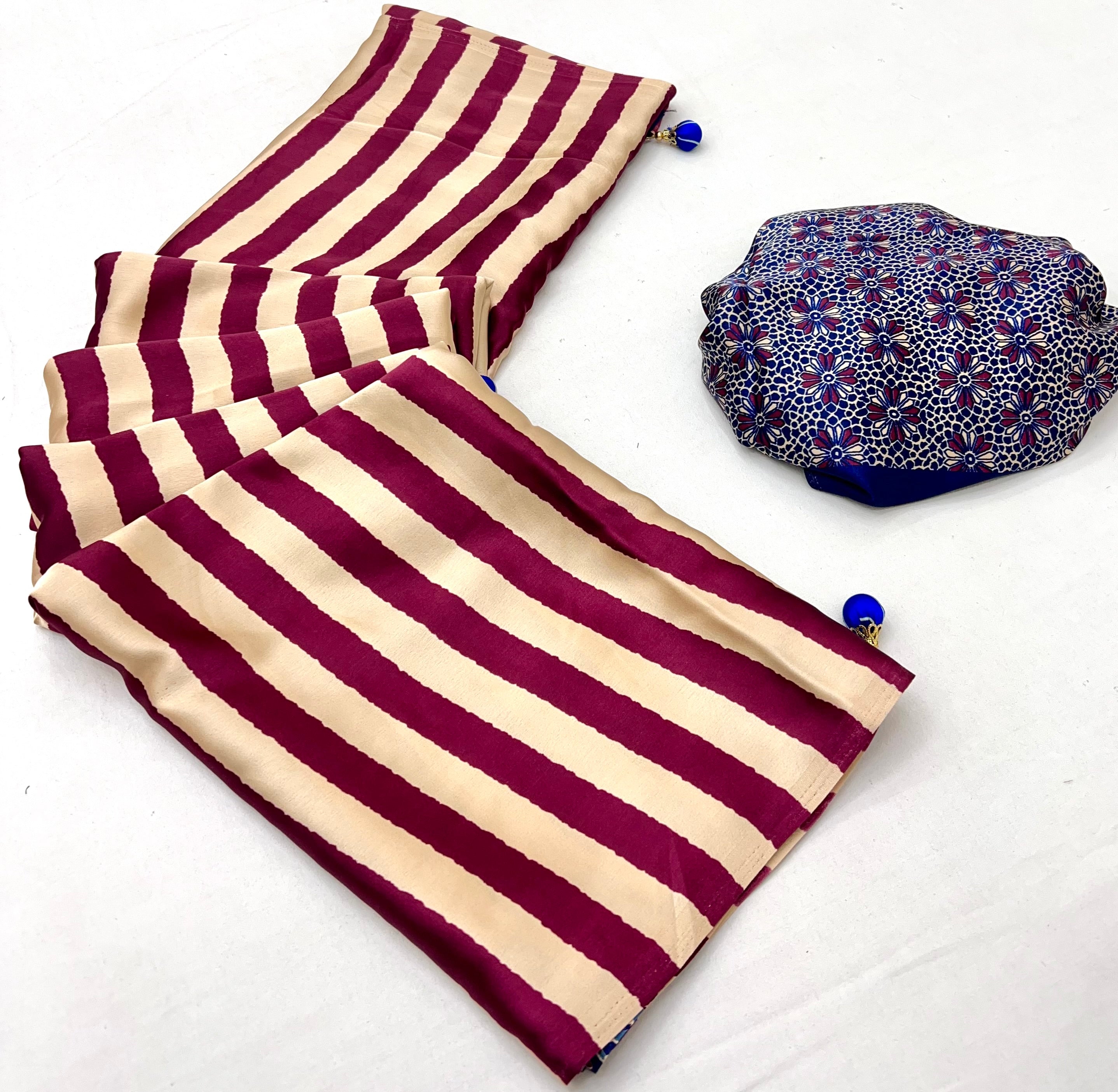Gratifying Festive Wear Silk Print Design Rich Pallu Fancy Saree With Unstitched Blouse Piece
