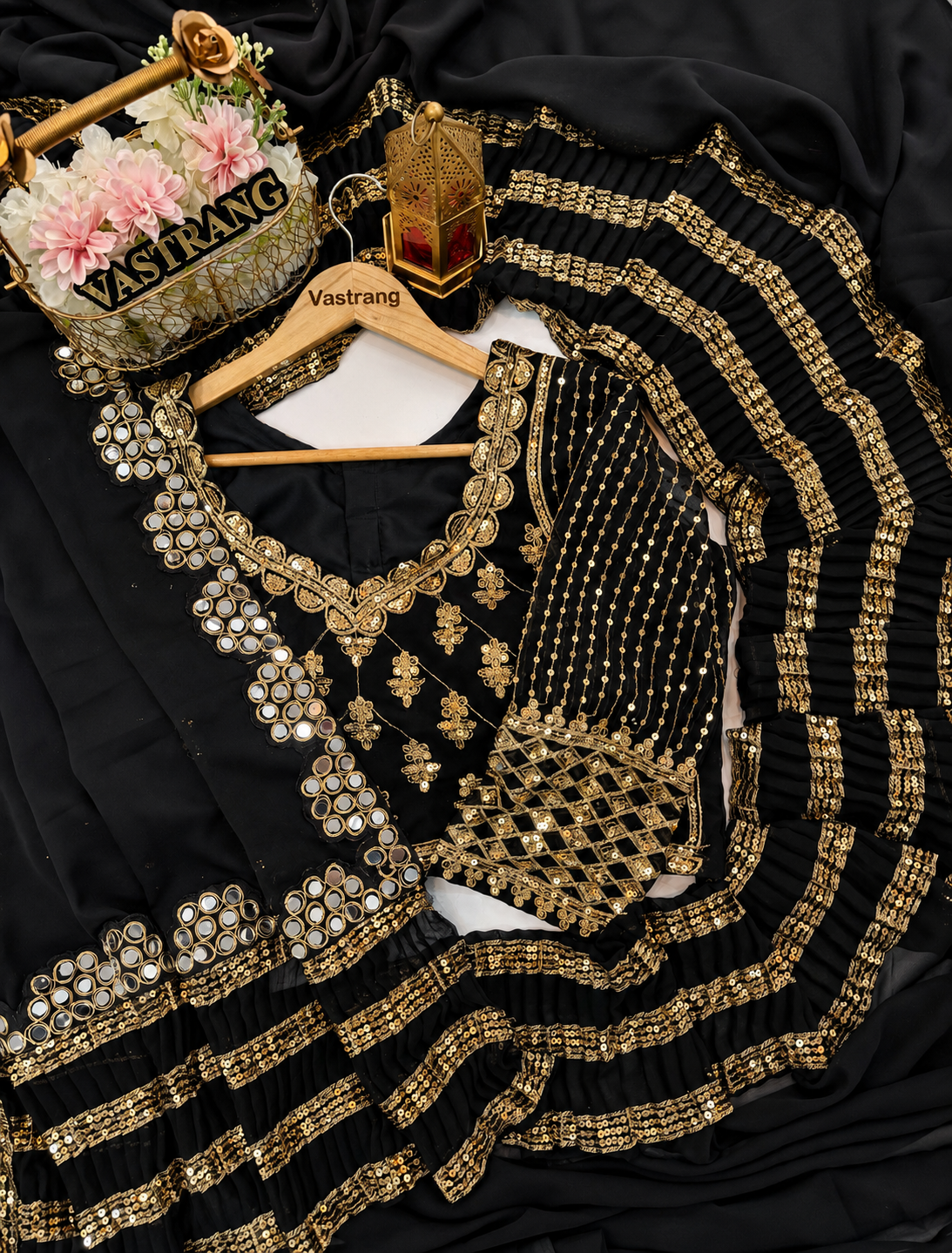 Blossom Wedding Wear Georgette Multi Embroidery n Sequence Work Fancy Saree With Unstitched Blouse Piece