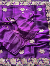 Load image into Gallery viewer, Latest Festive Wear Barbari Silk Embroidery n Cutwork Fancy Designer Saree With Unstitched Blouse Piece
