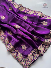 Load image into Gallery viewer, Latest Festive Wear Barbari Silk Embroidery n Cutwork Fancy Designer Saree With Unstitched Blouse Piece
