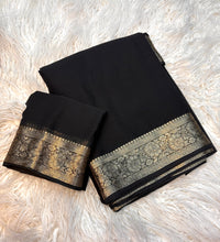 Load image into Gallery viewer, Blissful Function Wear Soft Chiffon Jacquard Weaving Border Fancy Designer Saree With Blouse Piece
