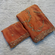 Load image into Gallery viewer, Marvellous Function Wear Silk Handwork Fancy Designer Saree With Elegant Blouse Piece
