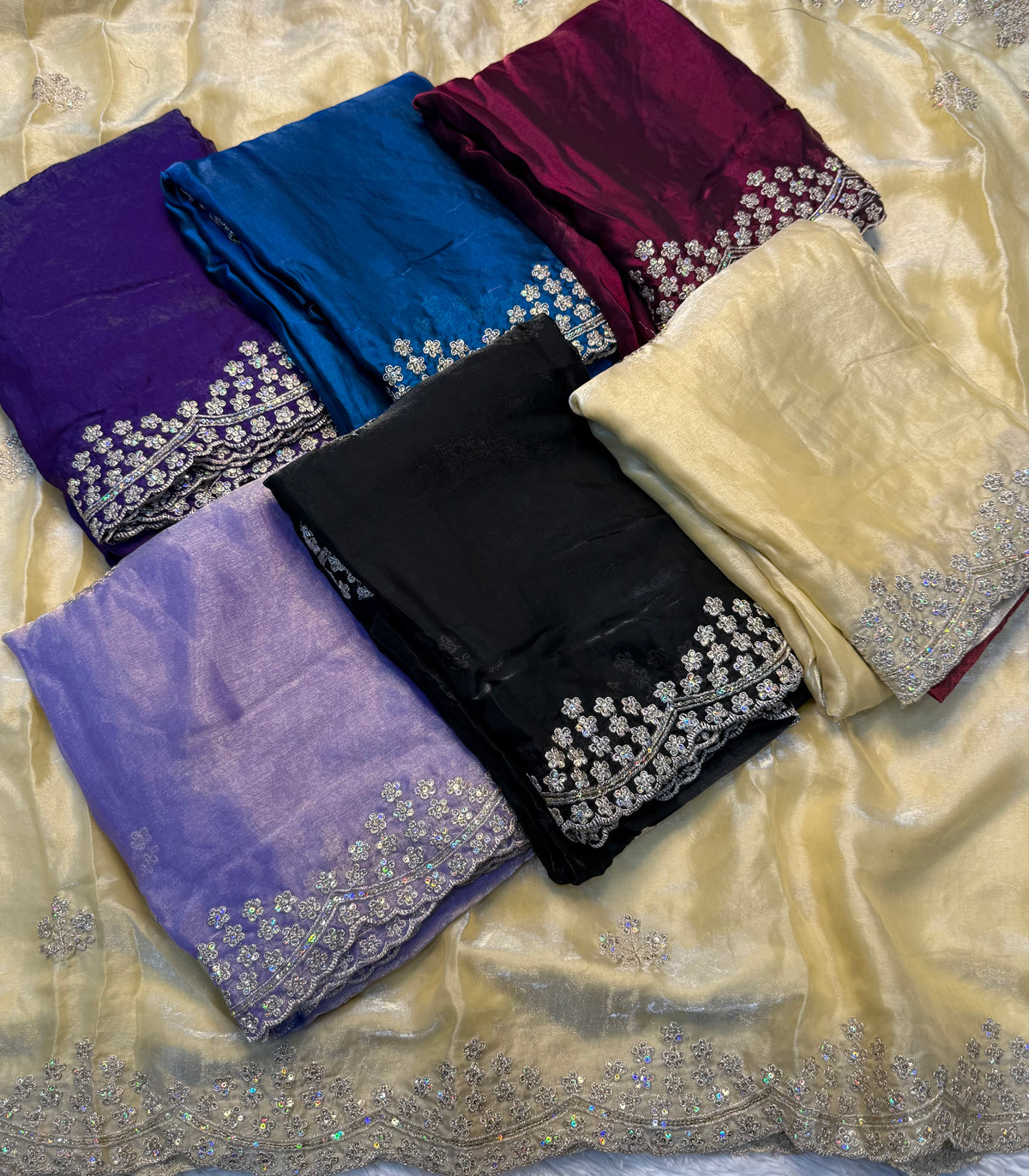 Delightful Party Wear Silk Multi Thread n Sequence Embroidery Work Designer Saree With Matching Blouse Piece