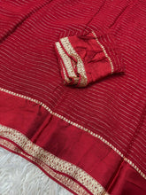 Load image into Gallery viewer, Charming Maroon Colour Pure Viscose Georgette Fabric With Satin Border Work Saree With Blissful Blouse Piece
