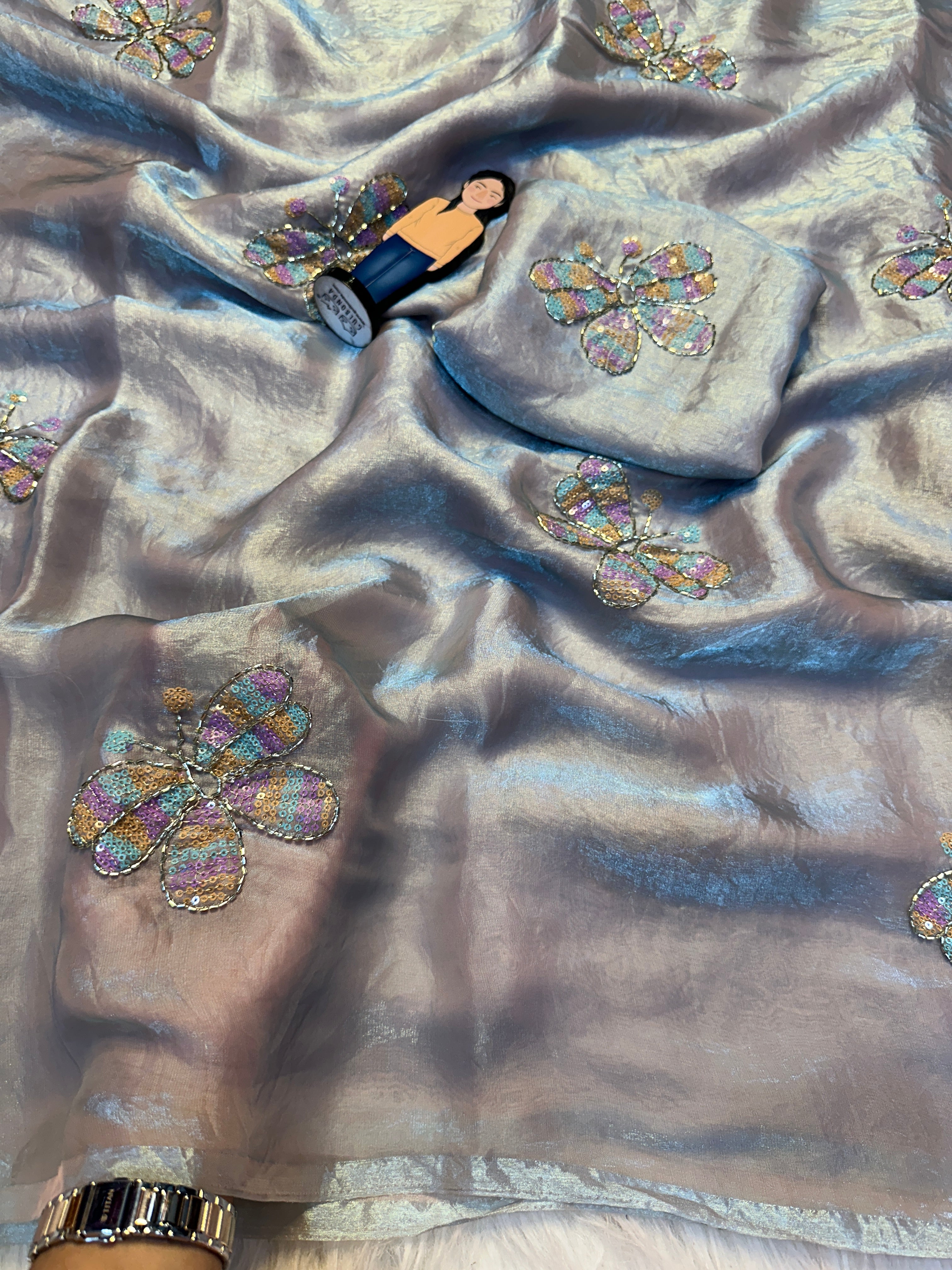 Adorning Function Wear Silk Embroidery n Sequence Work Fancy Saree With Blouse Piece