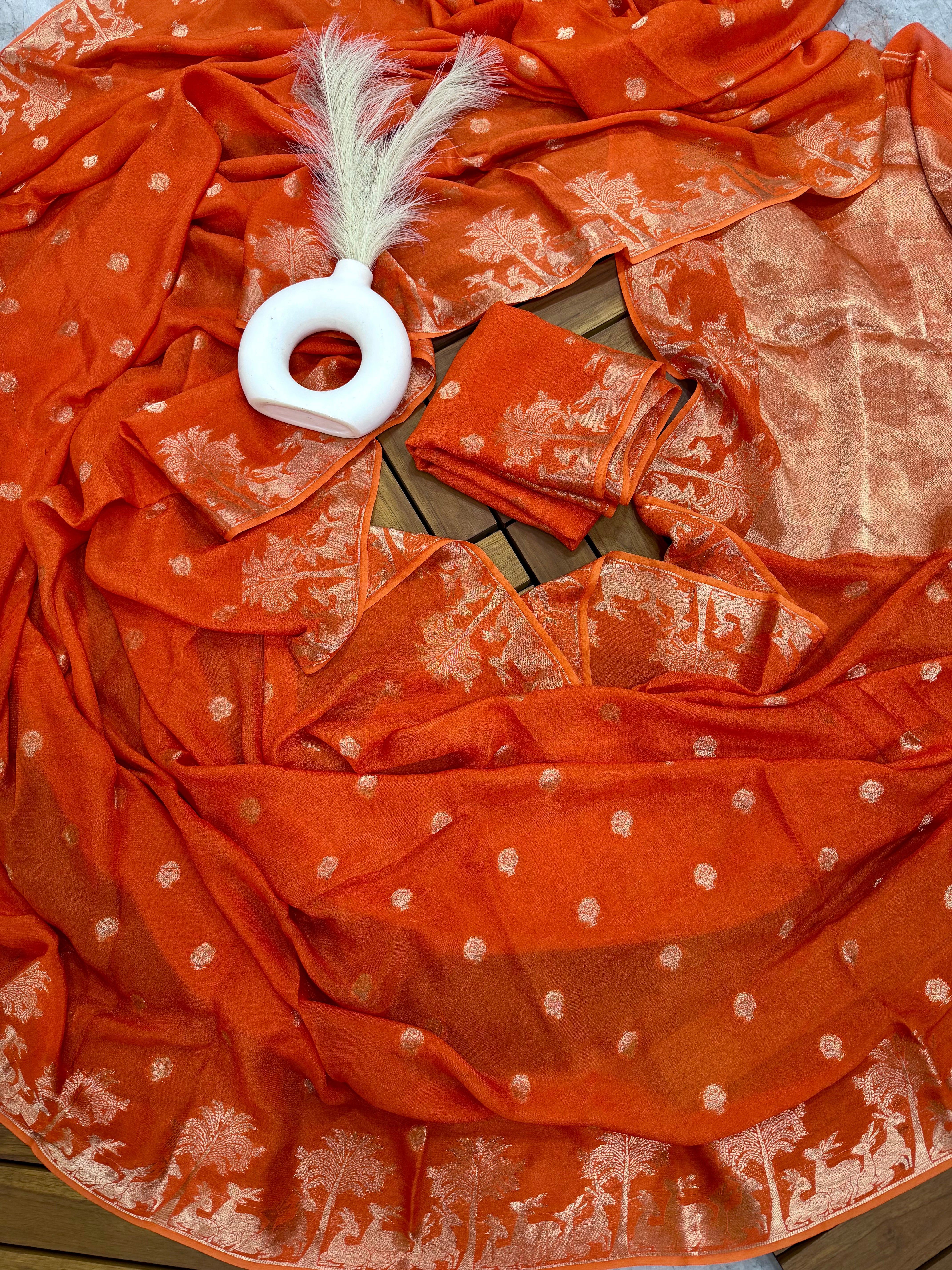Glamorous Function Wear Viscose Silk Jacquard Border Fancy Designer Saree With Blouse Piece