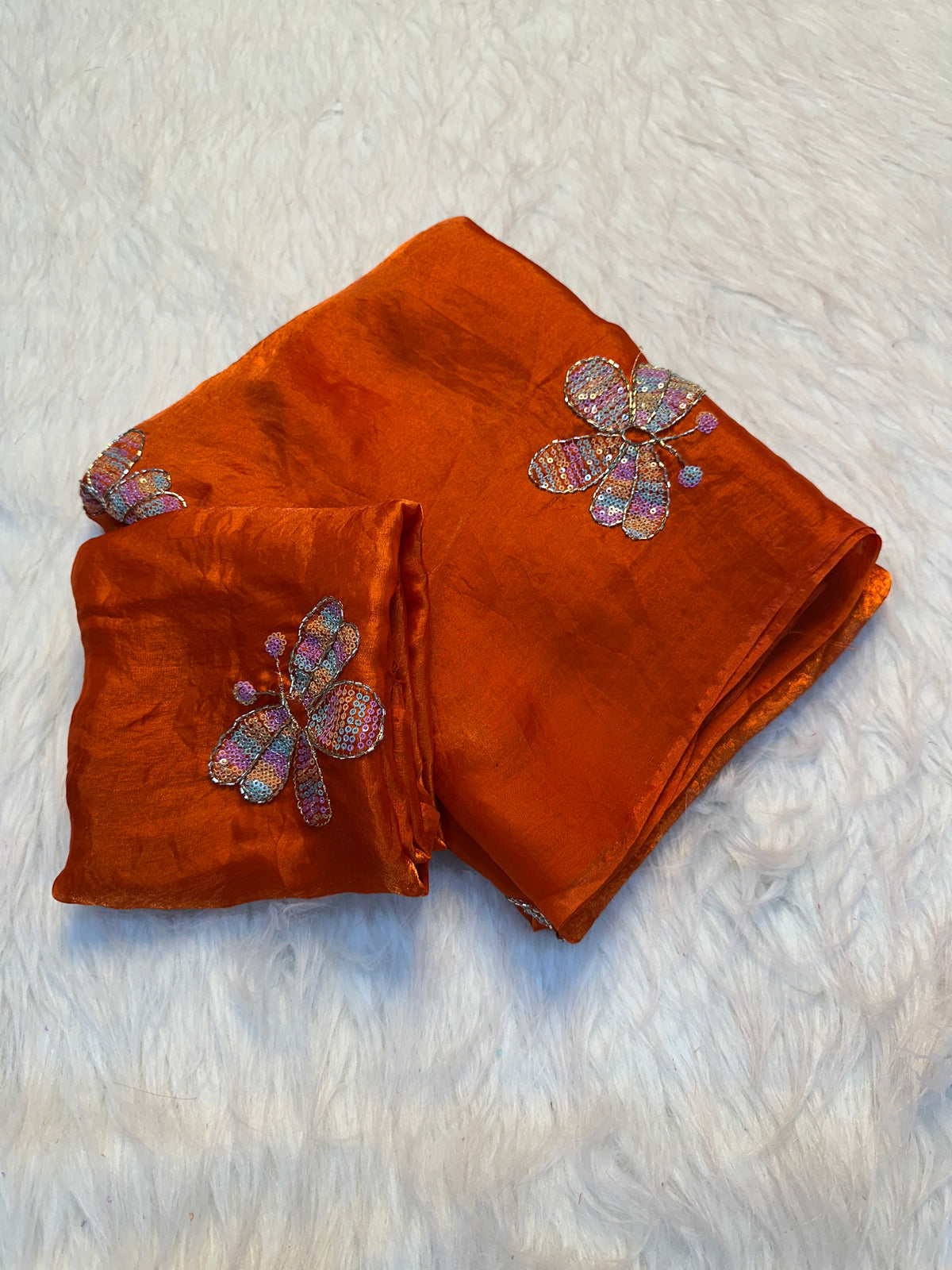 Adorning Function Wear Silk Embroidery n Sequence Work Fancy Saree With Blouse Piece