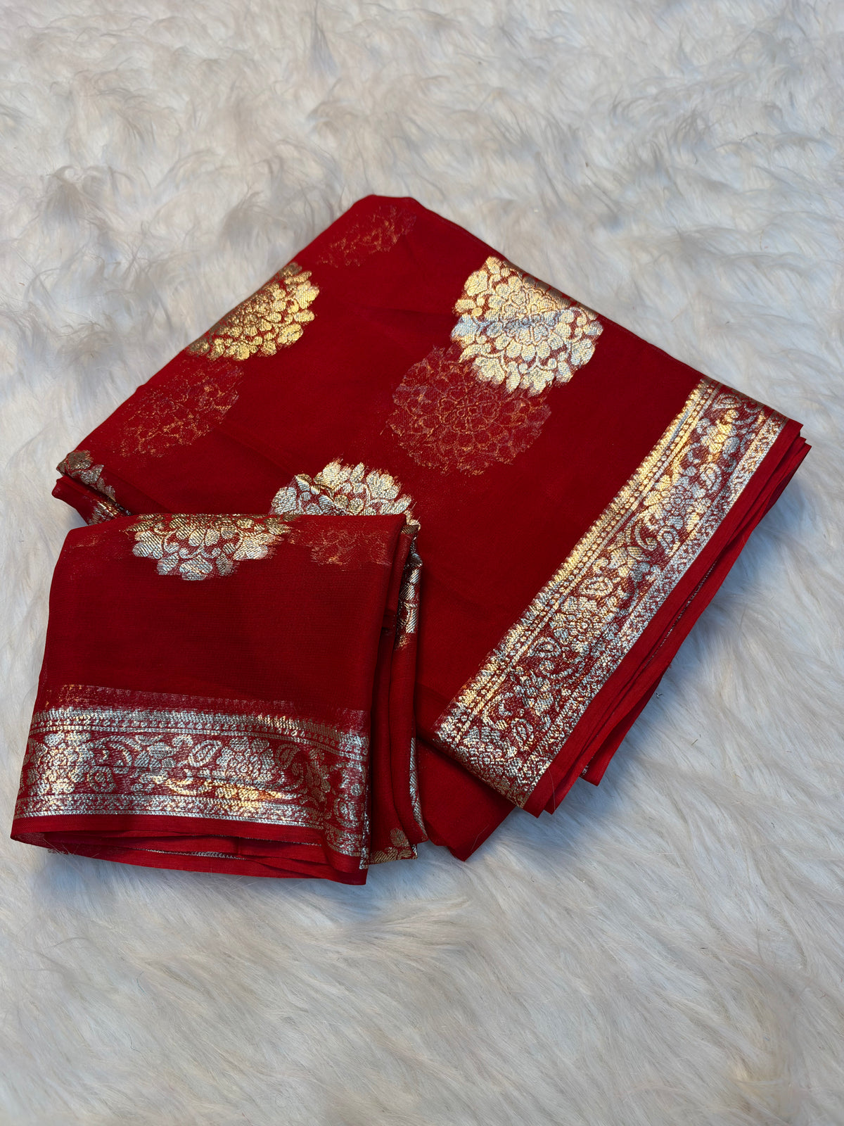 Gratifying Festival Wear Viscose Georgette Jacquard Zari Weaving Work Fancy Saree With Blouse Piece