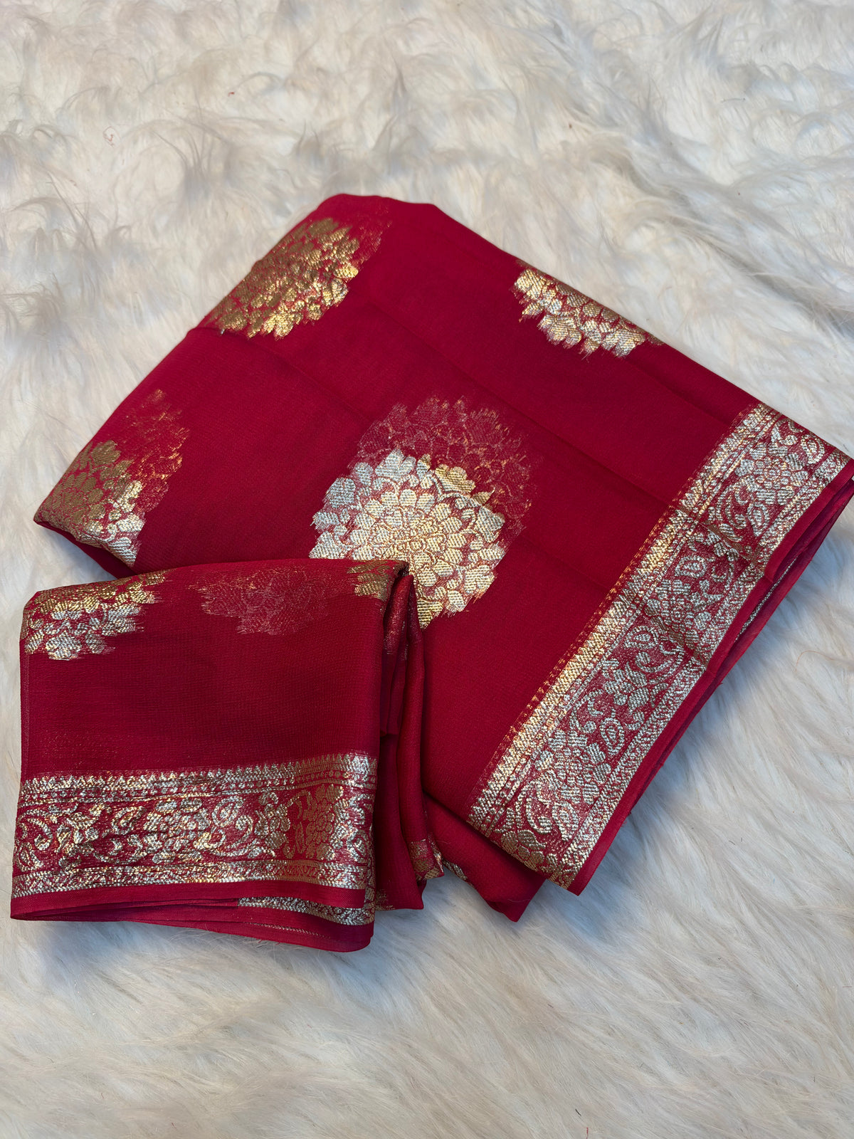 Gratifying Festival Wear Viscose Georgette Jacquard Zari Weaving Work Fancy Saree With Blouse Piece