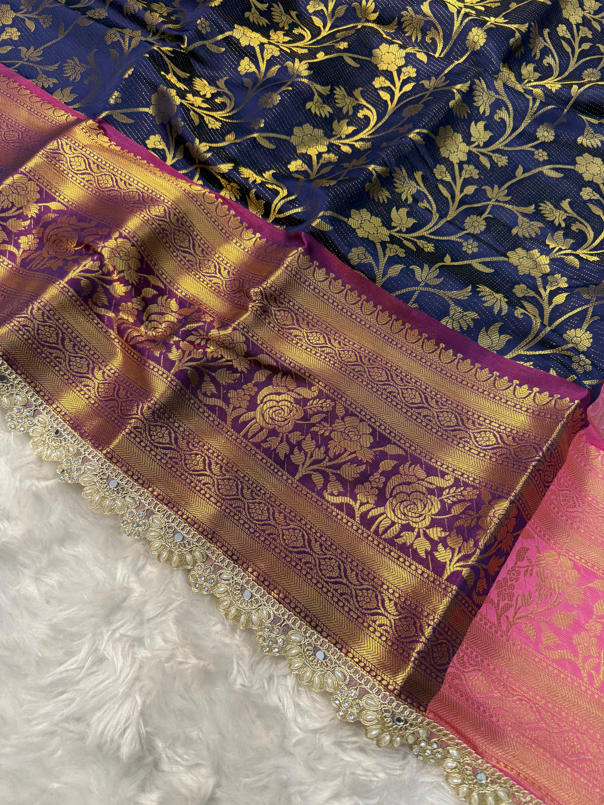 Attractive Festive Wear Banarasi Tissue Silk Zari Weaving Border Heavy Lace Work Designer Saree For Women