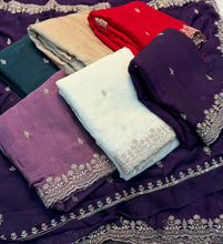 Load image into Gallery viewer, Admirable Festive Wear Crush Silk Embroidery n Sequence Work Designer Saree With Blouse Piece
