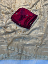 Load image into Gallery viewer, Charming Party Wear Viscose Silk Zari Work Fancy Designer Saree With Contrast Blouse Piece
