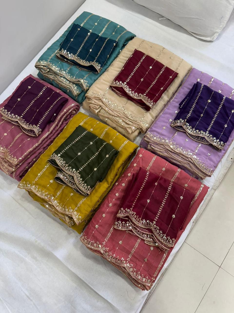 Redolent Function Wear Georgette Embroidery n Sequence Work Fancy Designer Saree With Contrast Blouse Piece
