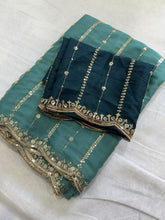 Load image into Gallery viewer, Redolent Function Wear Georgette Embroidery n Sequence Work Fancy Designer Saree With Contrast Blouse Piece
