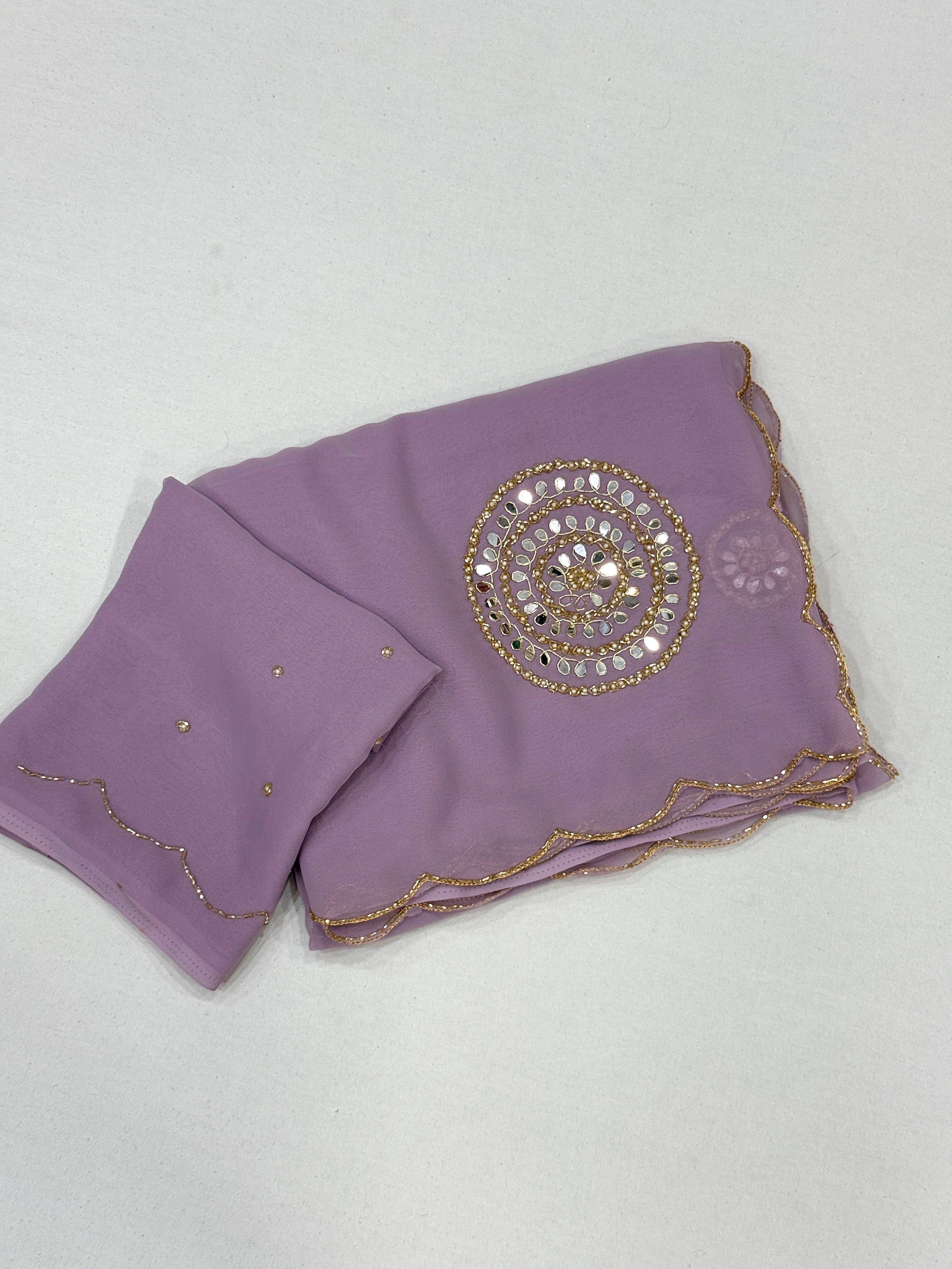 Attractive Party Wear Soft Pure Georgette Butta n Handwork Fancy Saree With Blouse Piece